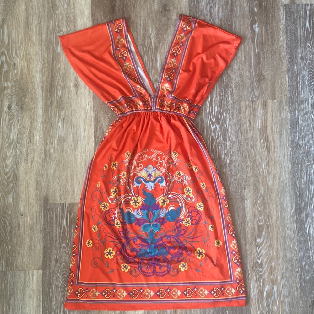 Orange floral dress